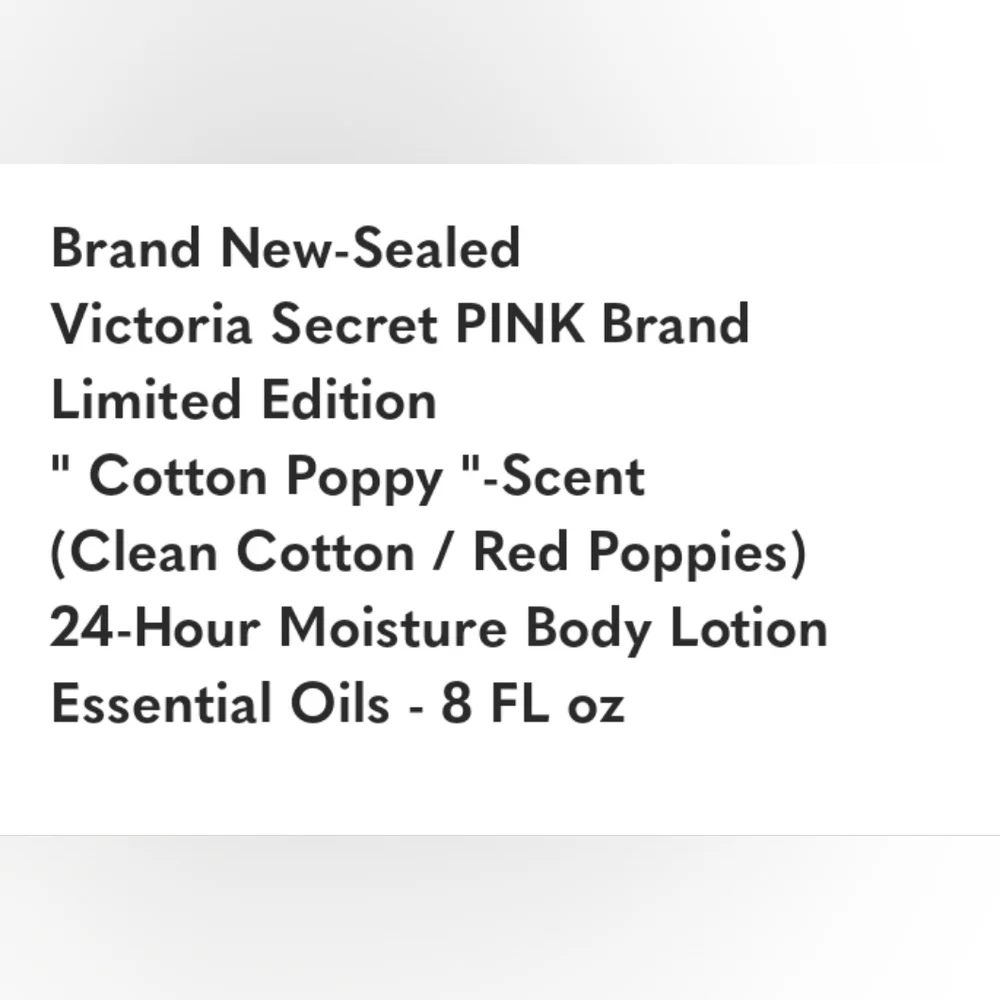 🔹️Victoria Secret 🔹️PINK - Cotton Poppy Body Lotion 8 fl oz